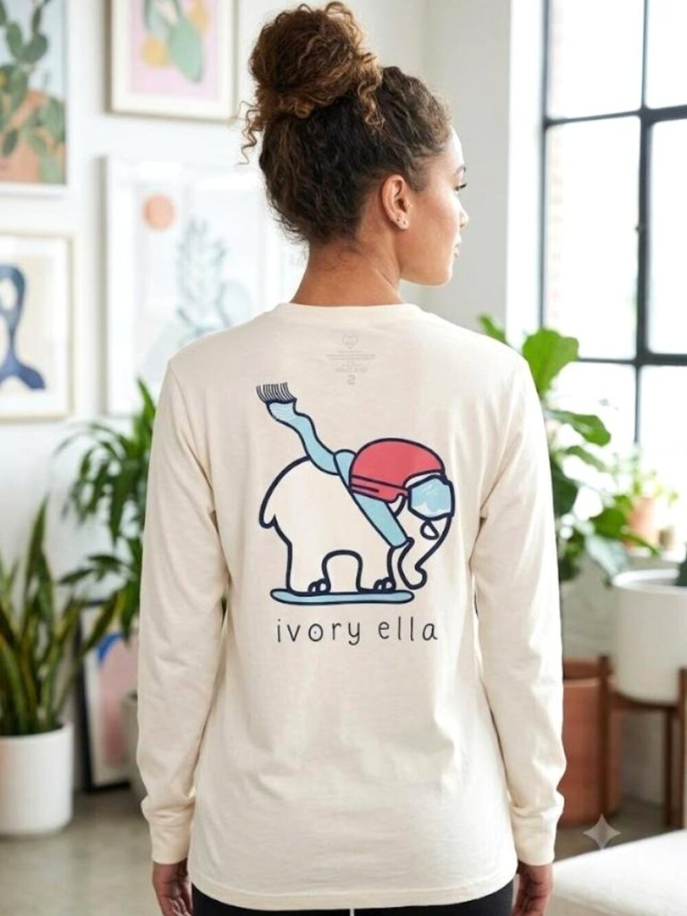 NWT 100% cotton Ivory Ella long sleeve tee, size small